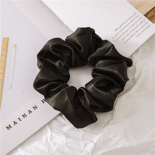 Satin Cloth Hair Tie Set – Large Circle Solid Color Hair Bands global swanky 3