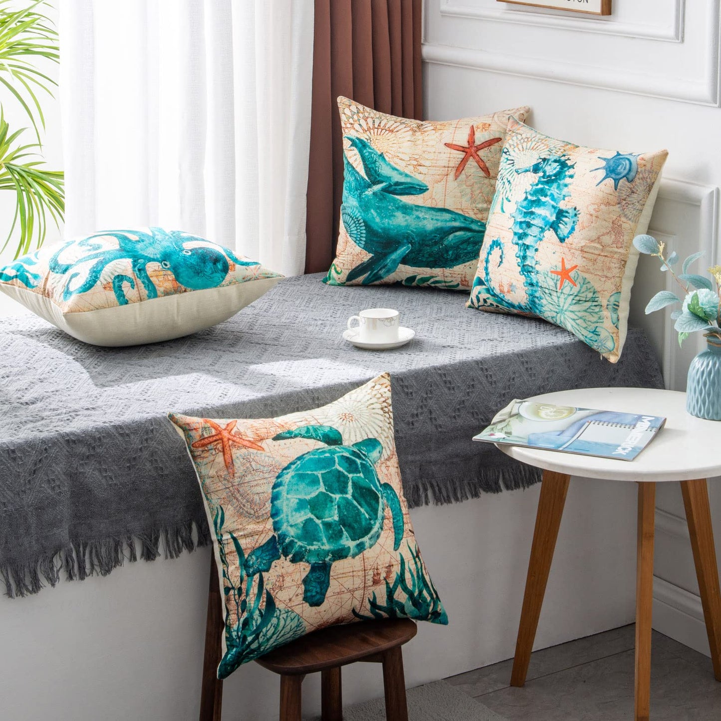 Sea Turtle Printed Cushion Covers  Stylish Throw Pillow Cases
lobal-swanky 2
