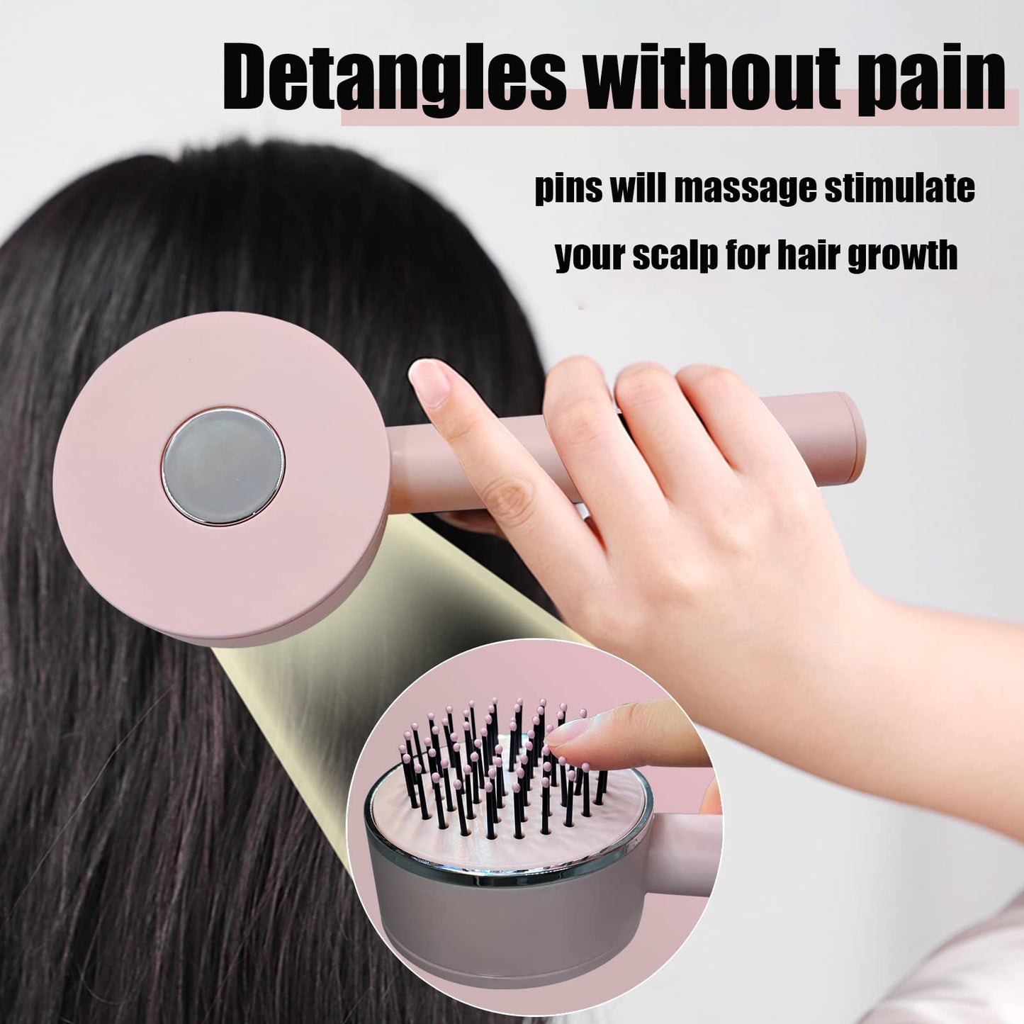 Self-Cleaning Hair Brush Anti-Static Airbag Massage Comb globalswanky 02