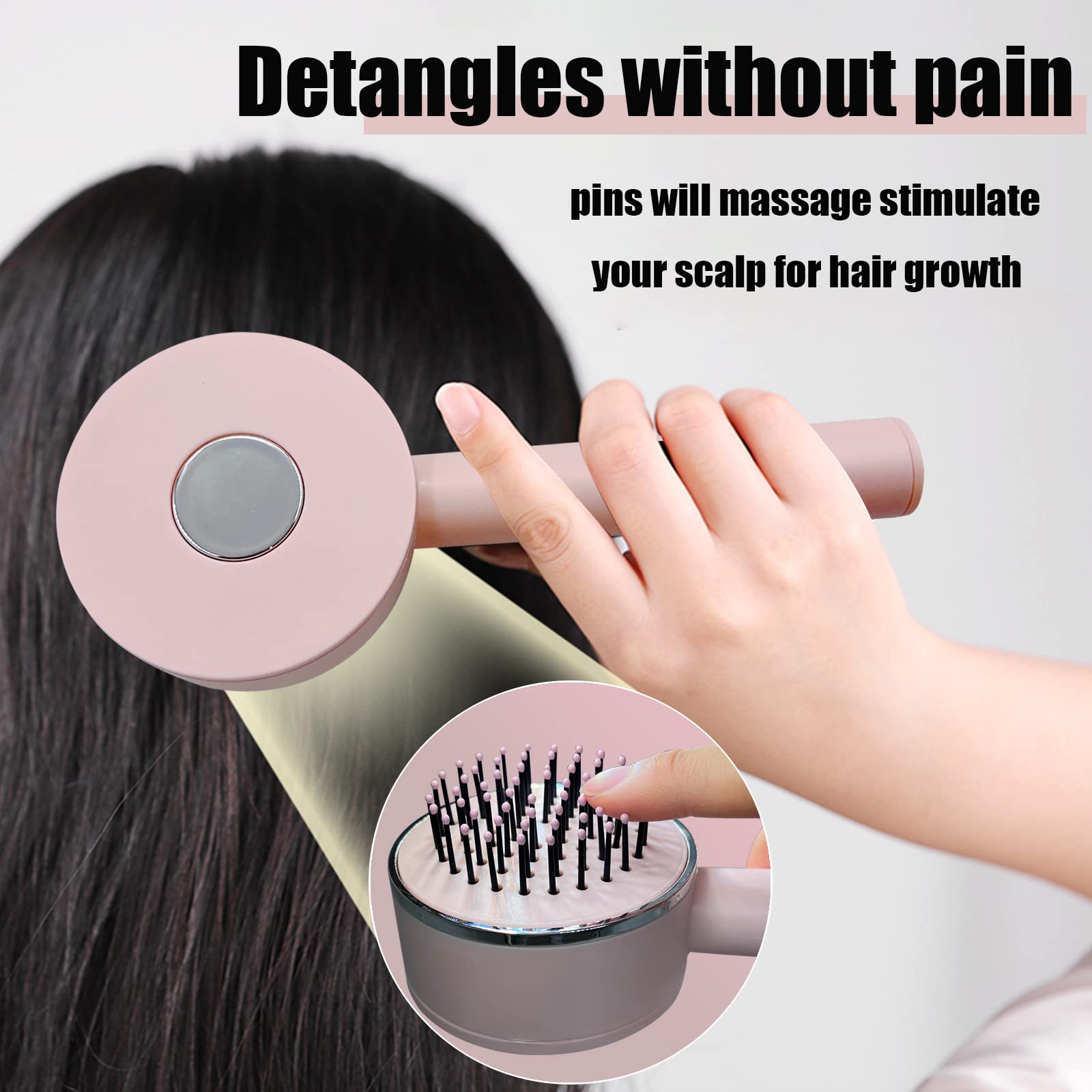 Self-Cleaning Hair Brush Anti-Static Airbag Massage Comb globalswanky 02