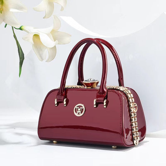 Shiny Leather Diamond Embellished Women's Evening Clutch Global swanky 1