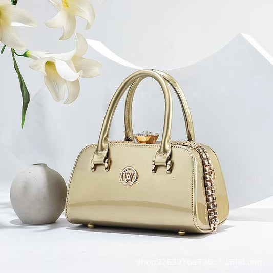 Shiny Leather Diamond Embellished Women's Evening Clutch Global swanky 3