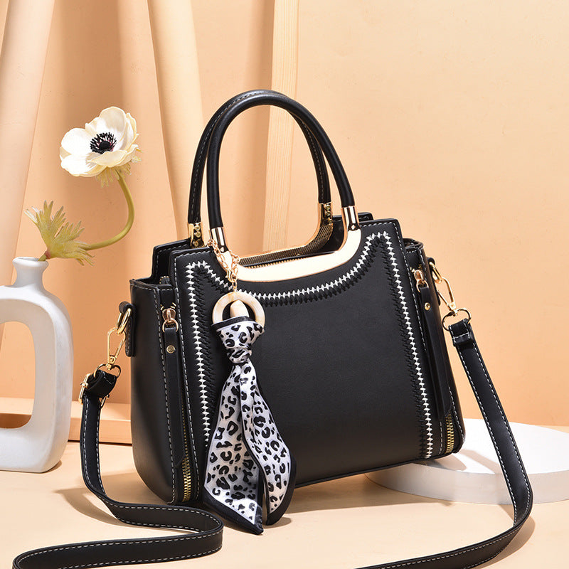 Shoulder Bag Trendy Silk Scarf Handbag for Women Daily Chic Style Global swanky 1