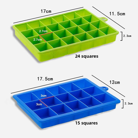  Silicone Ice Cube Tray with Cover for Freezer Ice Storage global-swanky- 2