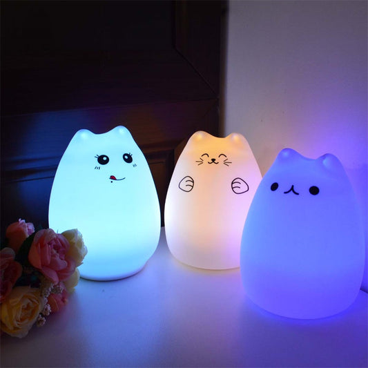Silicone Touch Sensor LED Night Light for Children Baby Kids globalswanky 01