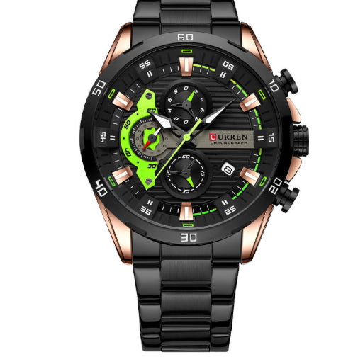 Six-hand Steel-band Round Quartz Watch A Stylish Timepiece Global swanky 2