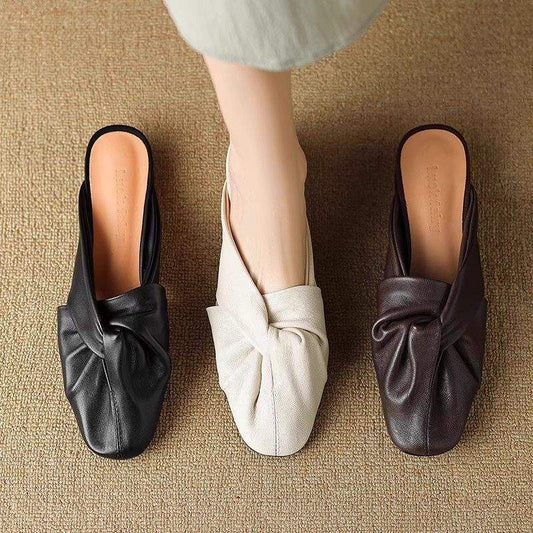 Soft Leather Low Heel Sandals for Women Comfort global swanky 1