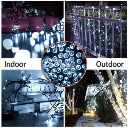 Solar String Lights 12M 100 LED Fairy Waterproof Garden Decor globalswanky 02