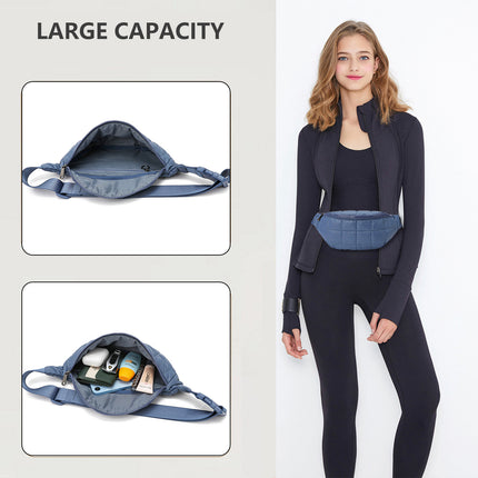 Solid-color Casual Crossbody Waist Bag – Quilted Diamond Style global swanky 1