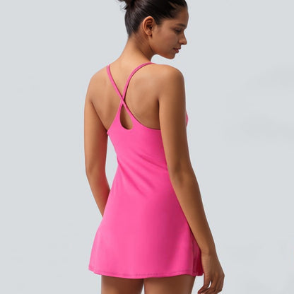 Sports Cross Halter Tennis Dress for Active Daily Comfort globalswanky 03