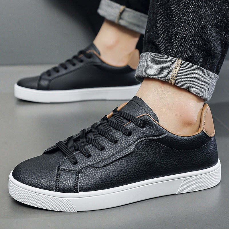 Spring New Mens White Sneakers With A Low-cut Design | Comfort globalswanky 3