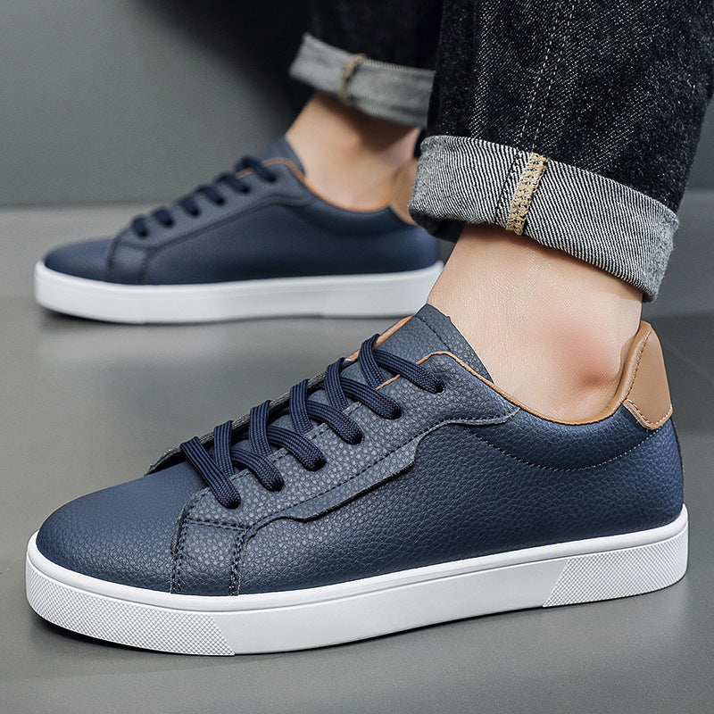 Spring New Mens White Sneakers With A Low-cut Design | Comfort globalswanky 4