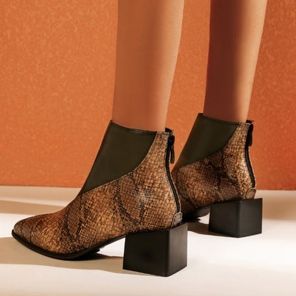 Square Heel Low Boots for Women Back Zipper Casual Daily Wear Global swanky 3