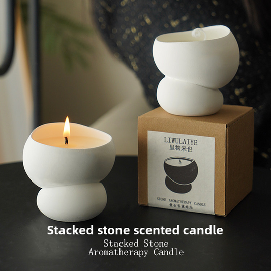 Stacked Stone Scented Candles for Creative Indoor Decor Global Swanky 1