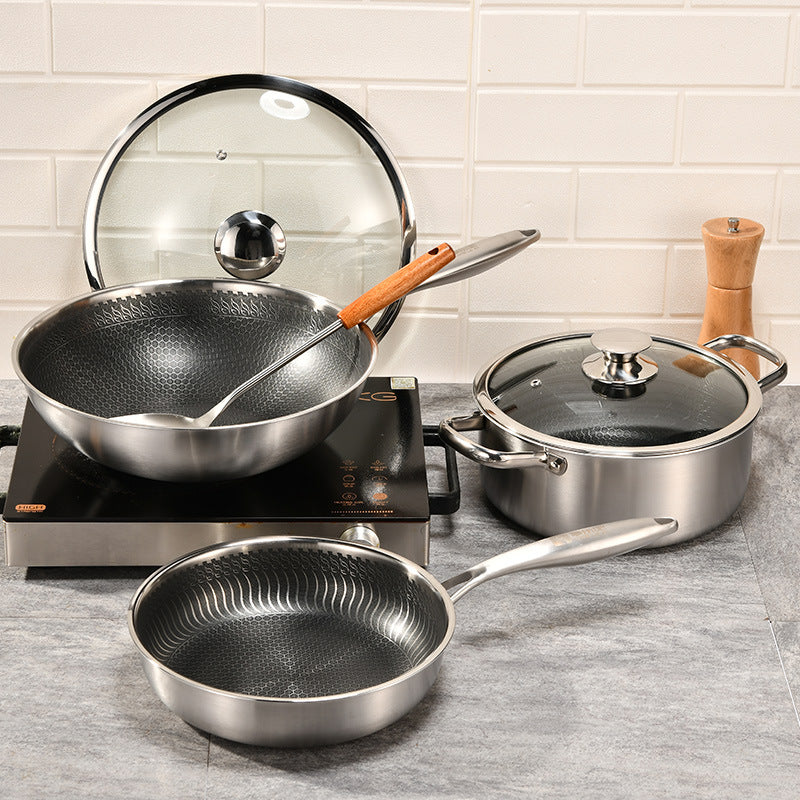 Stainless Steel 3-Piece Cookware Set Kitchen Cookware Set global-swanky 1