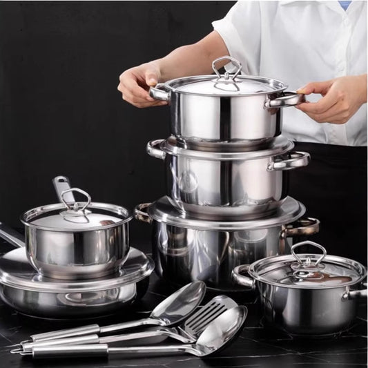 Stainless Steel Cookware Kitchen Pots & Pans Set Durable global-swanky 2