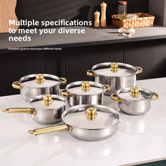 Stainless Steel Cookware Kitchen Pots and Pans Set Durable  global-swanky 1