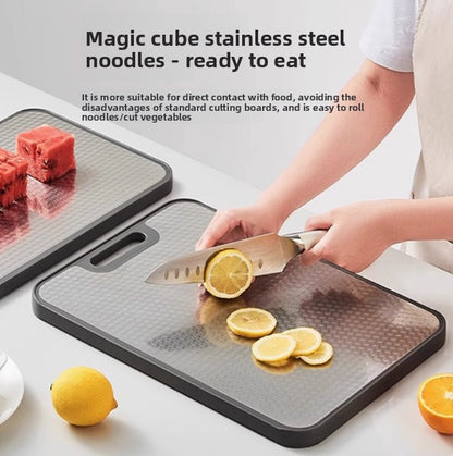 Stainless Steel Kitchen Cutting Board with Anti-Slip Base Global swanky 3