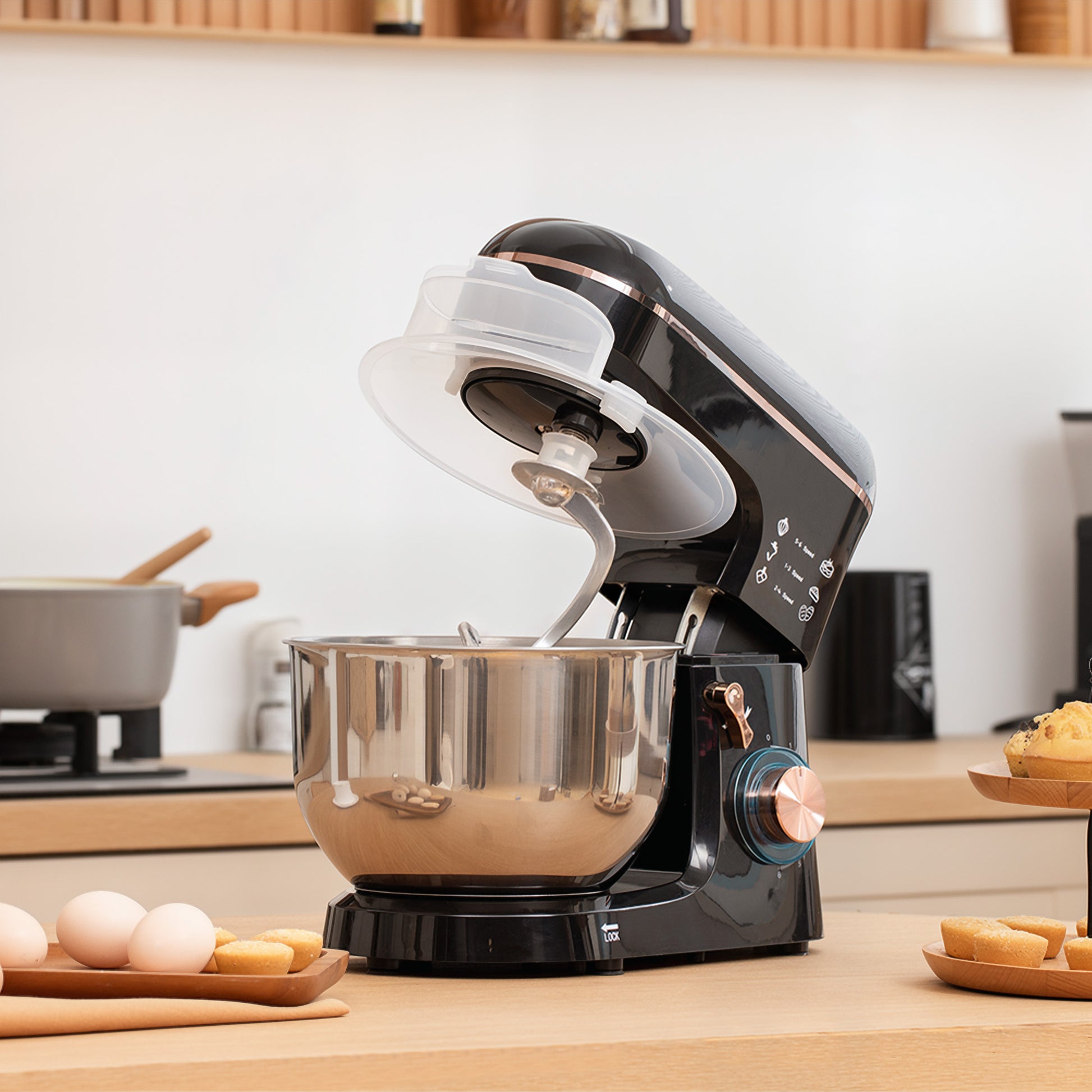 Stand Mixer 5L 1400W for Baking with Stainless Steel Bowl globalswanky 03