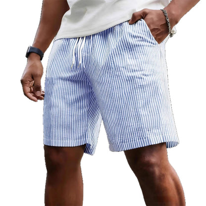 Striped Lace-up Sweatpants Minimalist Cropped Shorts Global swanky 1