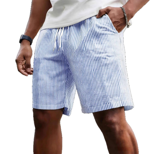 Striped Lace-up Sweatpants Minimalist Cropped Shorts Global swanky 1