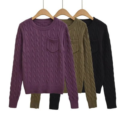 Stylish Korean-Style Relaxed Purple Sweater for Petite Women
global-swanky 1