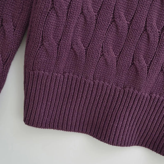 Stylish Korean-Style Relaxed Purple Sweater for Petite Women
global-swanky 3