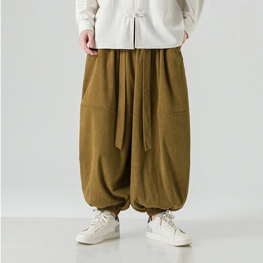 Stylish Men's Loose-Fitting Harem Pants with Elastic Cuffs globalswanky 01