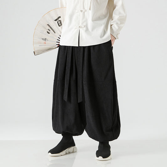 Stylish Men's Loose-Fitting Harem Pants with Elastic Cuffs globalswanky 02