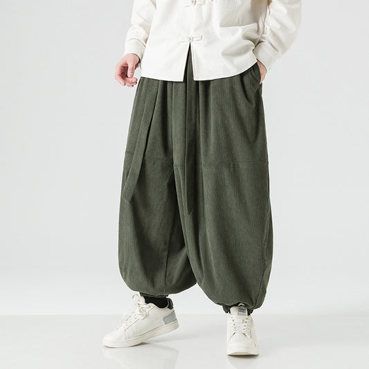 Stylish Men's Loose-Fitting Harem Pants with Elastic Cuffs globalswanky 03