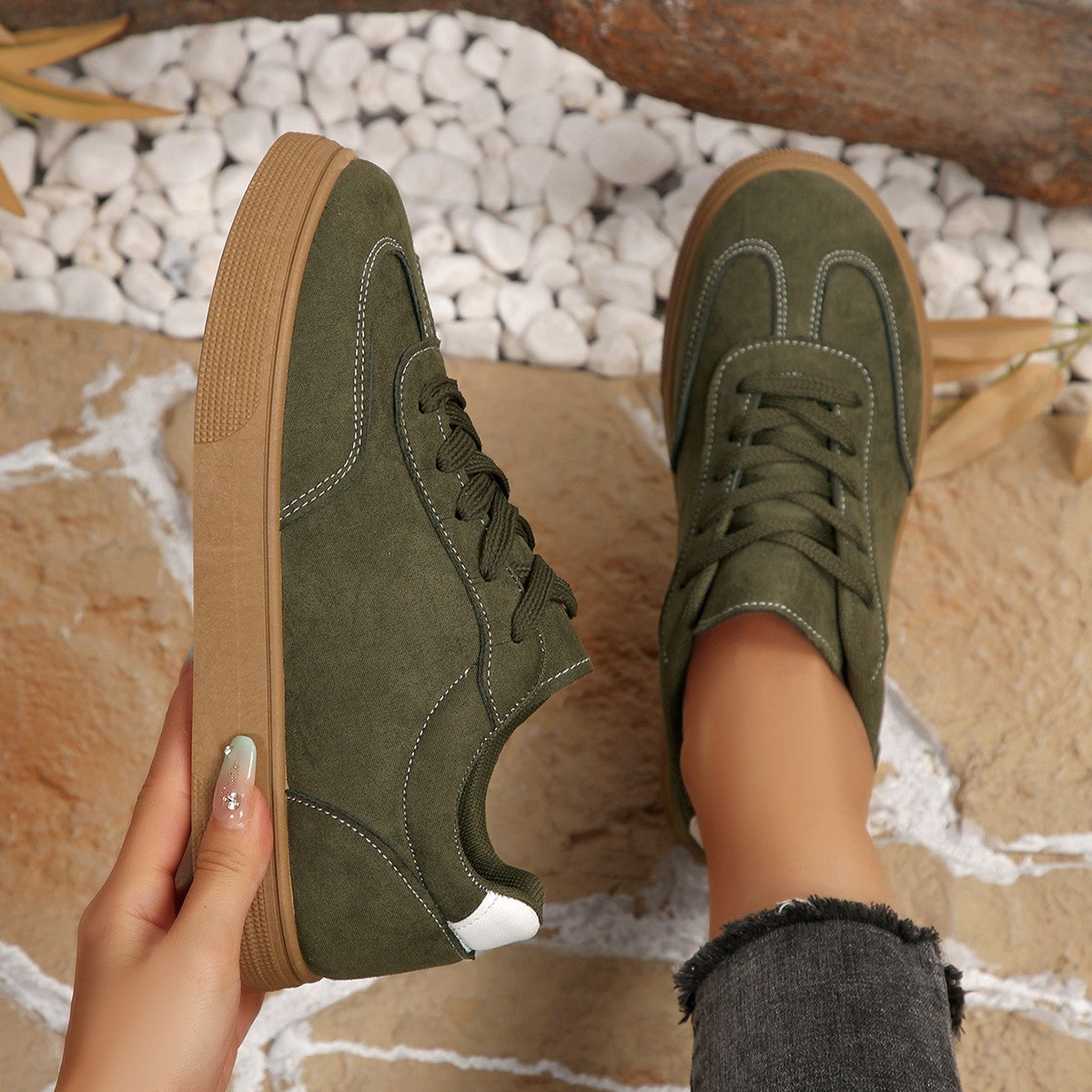 Suede Casual Sports Shoes for Women Daily Walking Comfort Use Global swanky 1