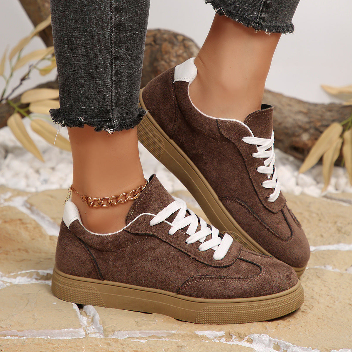 Suede Casual Sports Shoes for Women Daily Walking Comfort Use Global swanky 3