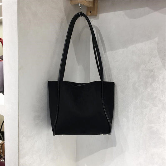 Suede Tote Bag Simple Casual Shoulder Bag for Women Global swanky 2