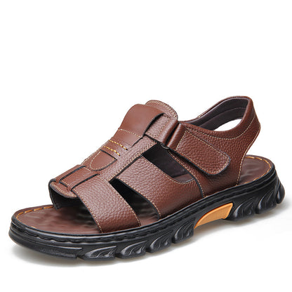 Summer Cowhide Soft Bottom Dual-Use Sandals Men for Beach Wear Global swanky 2