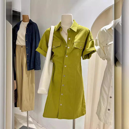  Summer Designer Niche New Polo-Neck Shirt Dress Stylish Look
/global-swanky 1