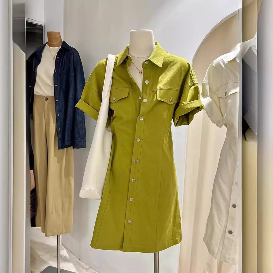  Summer Designer Niche New Polo-Neck Shirt Dress Stylish Look
/global-swanky 1