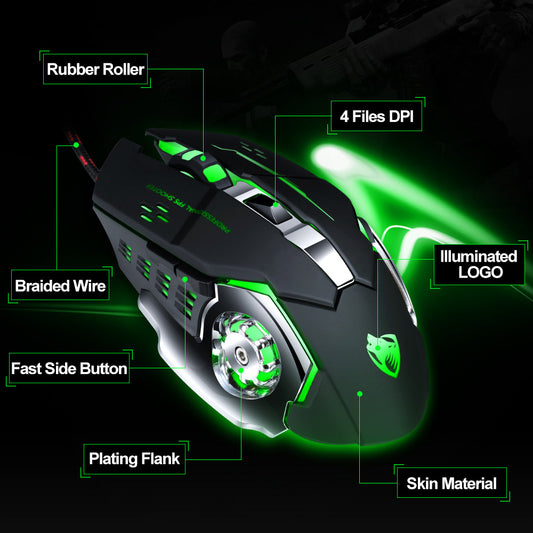 T-Wolf V6 Wired Gaming Mouse for Smooth Gaming Performance global-swanky 2