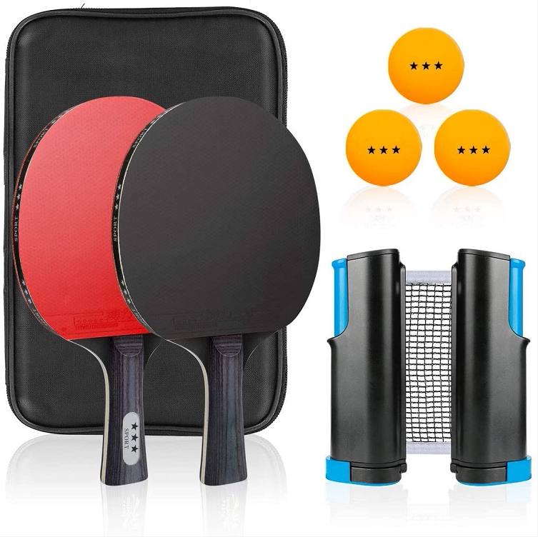  Table Tennis Racket Set with Net Stand for Family Fun Play global-swanky 2