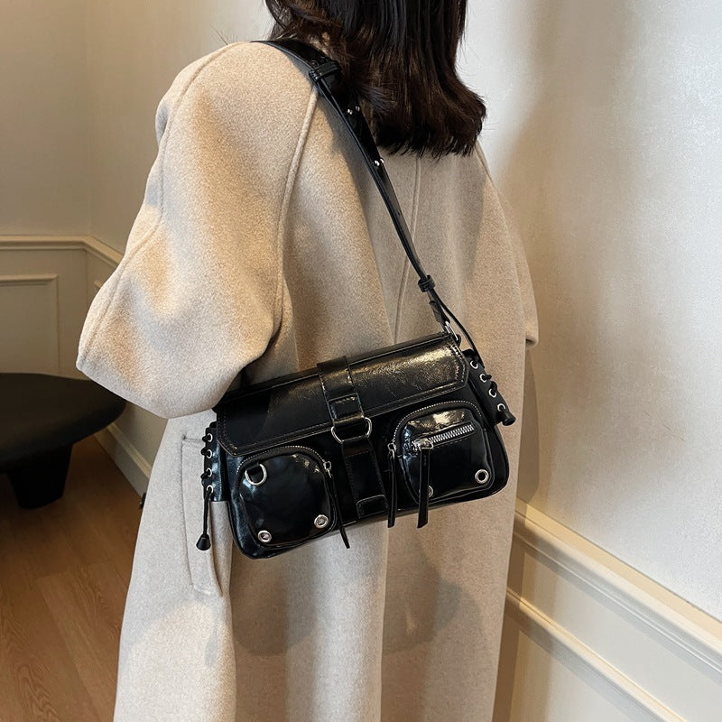 Textured Underarm Baguette Bag for Trendy Chic Style US Global Swanky 1