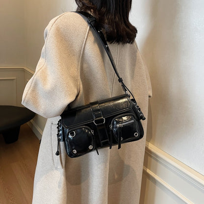 Textured Underarm Baguette Bag for Trendy Chic Style US Global Swanky 1