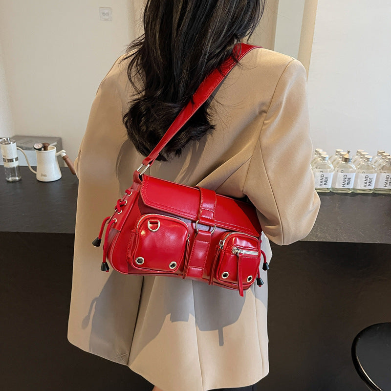 Textured Underarm Baguette Bag for Trendy Chic Style US Global Swanky 2