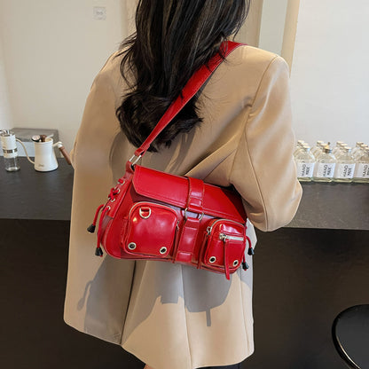 Textured Underarm Baguette Bag for Trendy Chic Style US Global Swanky 2