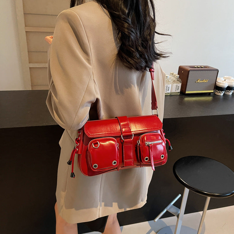 Textured Underarm Baguette Bag for Trendy Chic Style US Global Swanky 3
