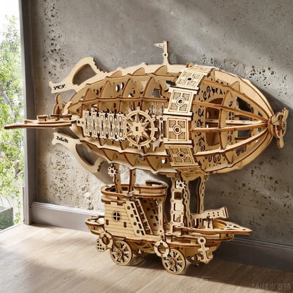 Three-Dimensional Wooden Airship Jigsaw Puzzle for Kids Global Swanky 1