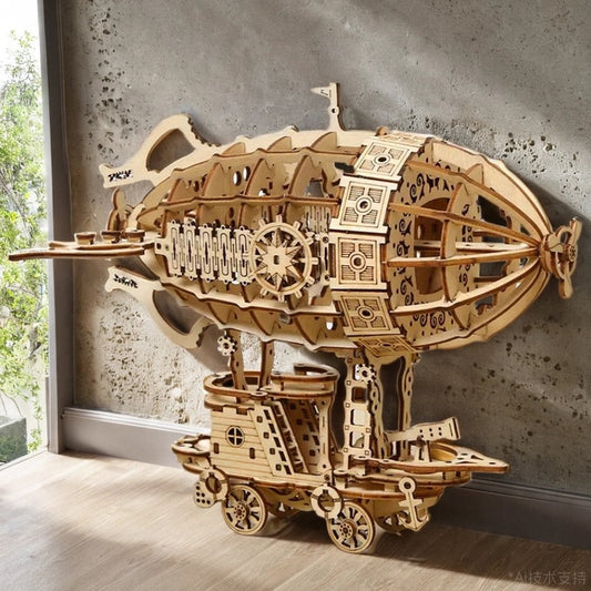 Three-Dimensional Wooden Airship Jigsaw Puzzle for Kids Global Swanky 1