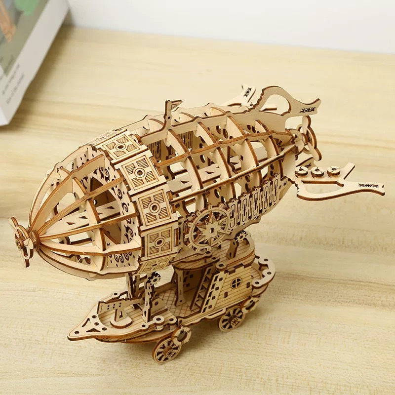 Three-Dimensional Wooden Airship Jigsaw Puzzle for Kids Global Swanky 2