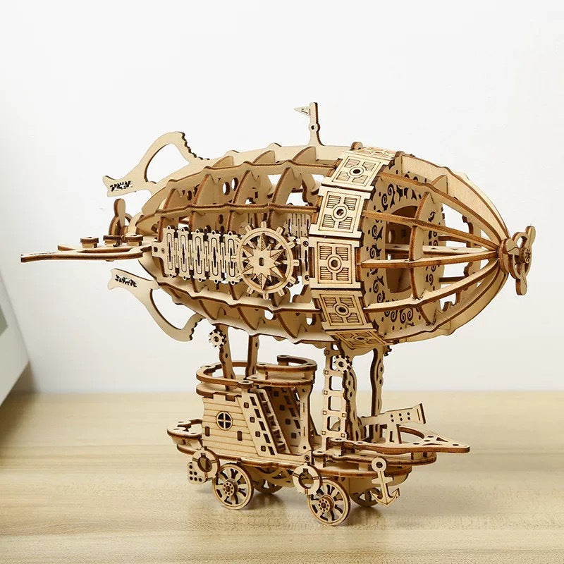 Three-Dimensional Wooden Airship Jigsaw Puzzle for Kids Global Swanky 3