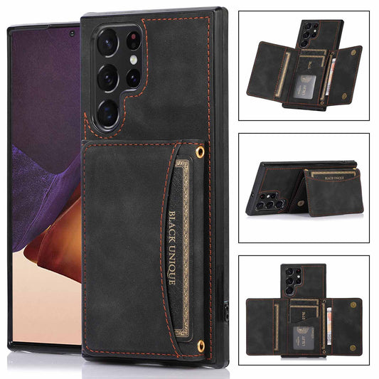 Three-Fold Wallet Card-inserting Leather Phone Case Global swanky 3