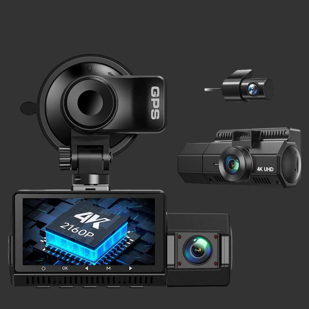 Three Record Wi-Fi Car Dashcam 4K HD Night Vision Driving Safety Global swanky 1