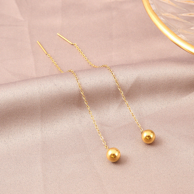 Titanium Steel Bead Earrings Korean Style Chic Jewelry Wear globalswanky 01